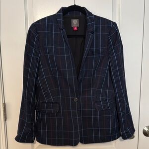 Vince Camuto Navy Plaid Blazer
